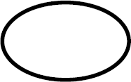 Prosty, owalny kształt z czarnym konturem na białym tle.