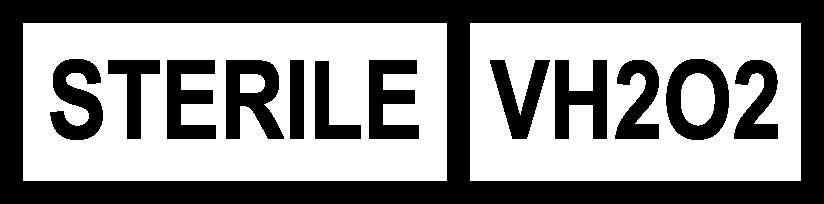 Dwie prostokątne etykiety: na lewej widnieje napis „STERILE”, a na prawej „VH202”.